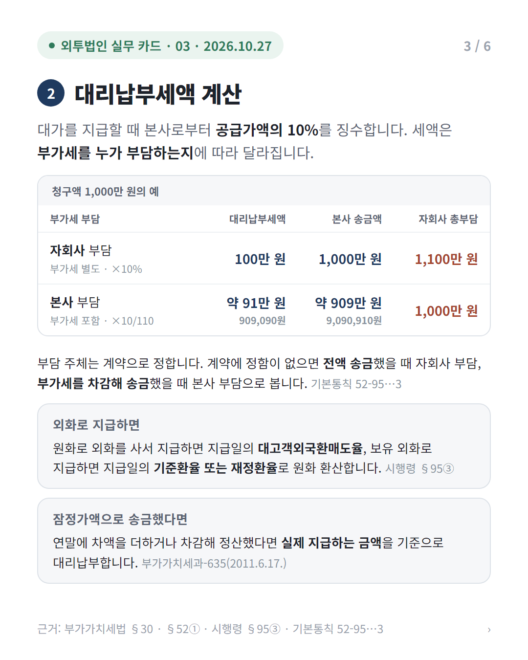 본사 경영자문료, 부가세 대리납부 여부 3/6